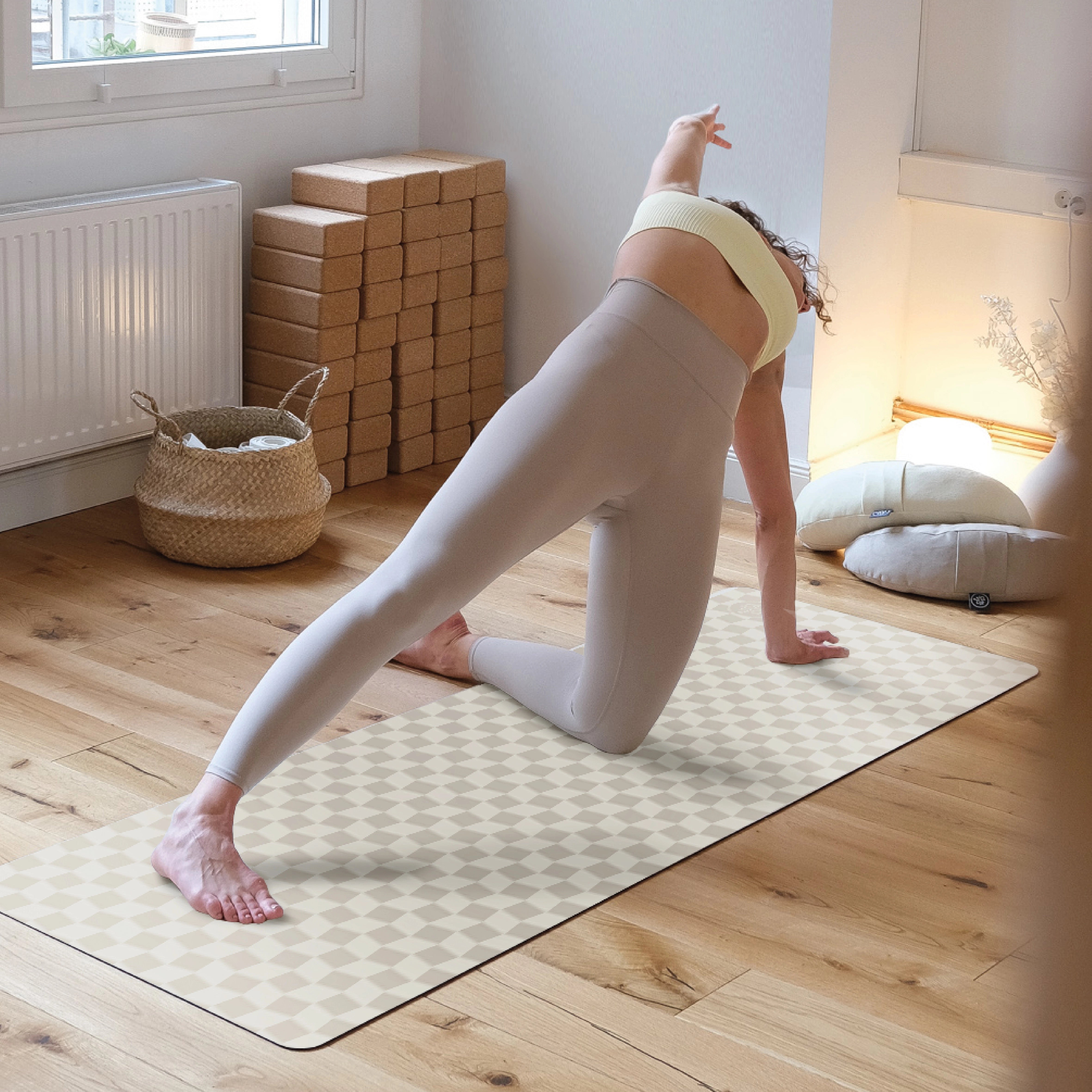 Advanced Grip Yogamatte - Vanilla Plaid